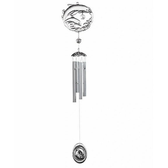 FC Design 28" Long Pewter Dolphin Wind Chime Marine Life Garden Patio Decoration