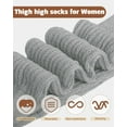 thumbnail image 7 of 5 Pairs Slouch Socks for Women, Soft Cotton Long Scrunch Tube Stockings, Casual Crew Boot Thigh High Thick Knit Socks, 7 of 7