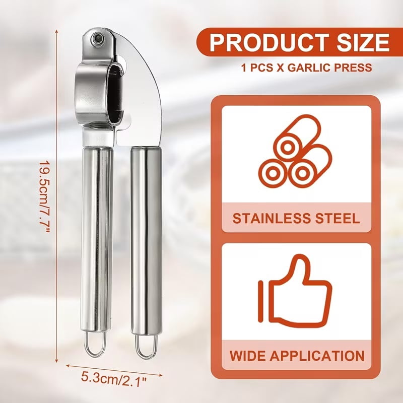 Comfort Grip Garlic Press - Rust-proof Garlic Chopping Tool - Ergonomic Design Garlic Press