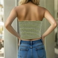 thumbnail image 6 of Women Strapless Striped Bandeau Tube Tops Y2K Aesthetic Sleeveless Backless Crop Tank Going Out Summer Girls Beach Holiday Camisoles, 6 of 7