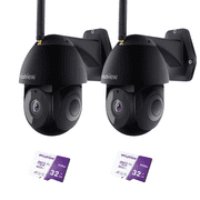 LaView 1080P IP Cameras, Wi-Fi Waterproof Outdoor Surveillance Cameras with Pan/Tilt View, Including SD Cards