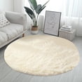 thumbnail image 3 of Tnobhg Super Soft Luxury Round Fluffy Area Rug Anti-Slip Bottom Comfortable Plush 80cm Solid Color Bedroom Nursery Area Carpet, 3 of 8