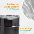 thumbnail image 2 of Contractor Bags Heavy Duty - Commercial, Industrial Garbage Bags - Clear Construction Trash Bags - Outdoor, Garden Trash Bags, 100-Gallon, 3 Mil, 67"x79" (10-Count), 2 of 5