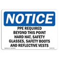 thumbnail image 1 of SignMission OS-NS-A-710-L-17761 7 x 10 Po Panneau de Signalisation OSHA - PPE Requis au-Delà de Ce Point, 1 of 1
