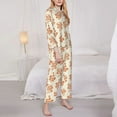 thumbnail image 3 of Honeii Hand Drawn Snake print Women's Pajama Sets Long Sleeve Button Down Sleepwear Nightwear Soft Pjs Lounge Sets-Small, 3 of 7