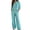 Blue, variant on Women's Waffle Knit 2 Piece Tracksuit Outfit Henley Long Sleeve Top and Drawstring Wide Leg Pants Soft Comfy Loungewear Casual Travel Vacation Streetwear Set White