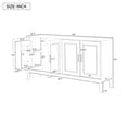 thumbnail image 4 of 4-Door Sideboard Storage Cabinet with Door Shelf for Living Room and Dining Room, Two Large Cabinets with Adjustable Shelf, Black, 4 of 9