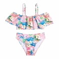 thumbnail image 2 of Mikilon Teen Girls Swimwear Swimsuit Sling Scollop Sleeveless Split Swimsuit Bikini Bathing Suit Swimming Set Two-piece Set Sizes 8T-15T, 2 of 6