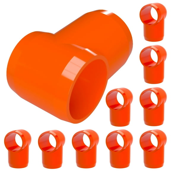 FORMUFIT PVC Fitting, Slip Slip Tee Hinge, Furniture Grade, 1/2” Size, Orange, 10-Pack (F012STE-OR-10)