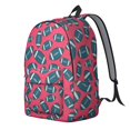 thumbnail image 2 of Football Icon Red Pattern Backpack for School, Cute School Bag with Adjustable Shoulder Straps and Padded Back, 15.7"x11.8"x5.5", 2 of 5