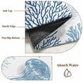 thumbnail image 6 of 6'x9' Area Rugs, Navy Blue Coastal Indoor Outdoor Area Rug for Living Room Bedroom, Coral Jellyfish Nautical Washable Bathroom Rugs Kitchen Floor Carpet Mats Home Decor Aesthetic, 6 of 8