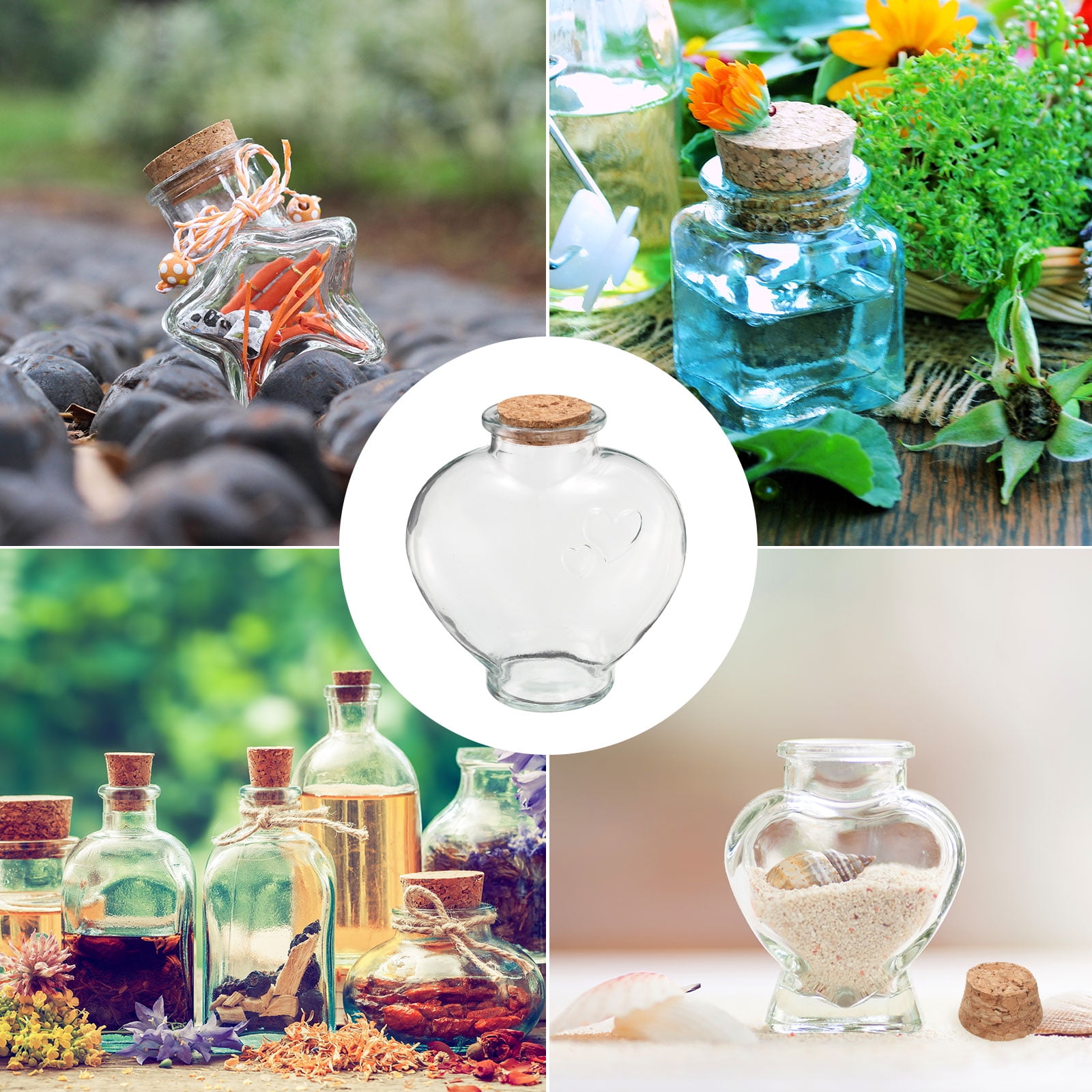 50 Pieces Ini Glass Bottles Jars With Cork Stoppers Tiny Cork Glass