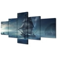 thumbnail image 4 of TISHIRON 5PCS Framed Canvas Wall Art Set,50"x24" Ship Night Landscape Canvas Art Decor, 4 of 7