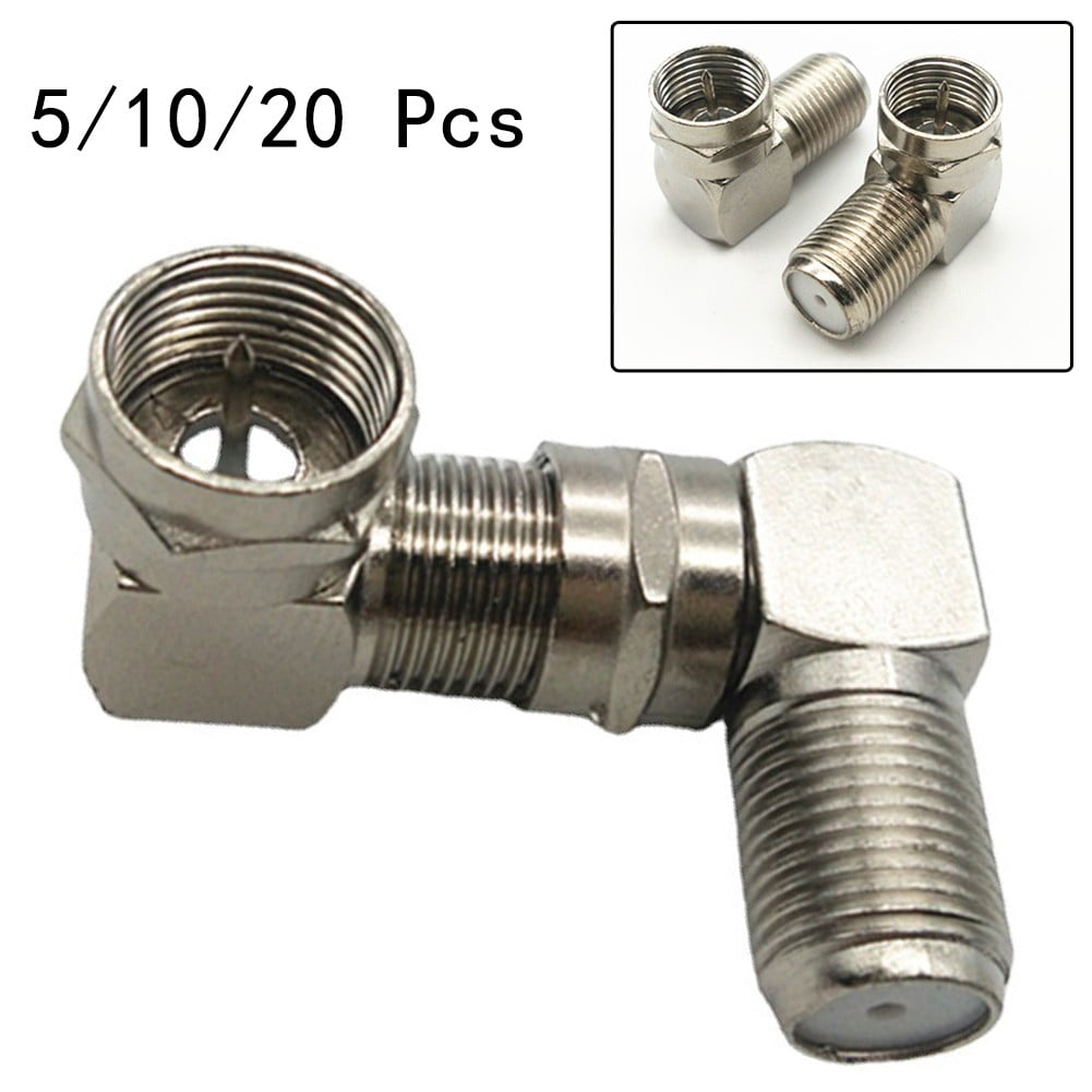 F male to F female Adapter 90 degrees Cable TV Coaxial Coax Connector Adapter