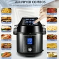 thumbnail image 2 of Transonic OPA160 Pressure Cooker and Air Fryer Combos, 6 Quart 1500W Air Fryer, All in 1 Pressure Fryer with 2 Detachable Lids, Large LED Display, Black Metallic, 2 of 8