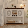 thumbnail image 3 of 46.5" Coffee Bar Cabinet with Sliding Barn Doors, Stemware Rack & 9-Bottle Wine Storage for Kitchen & Dining Room, 3 of 8
