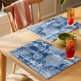 thumbnail image 4 of Navy Blue Coastal Placemats Set of 4 Nautical Coral Starfish Shell Seahorse Ocean Place Mats Indoor Wipeable Table Mats Washable Dining Table Placemats for Kitchen Holiday Party Home Decor 13x19 Inch, 4 of 9