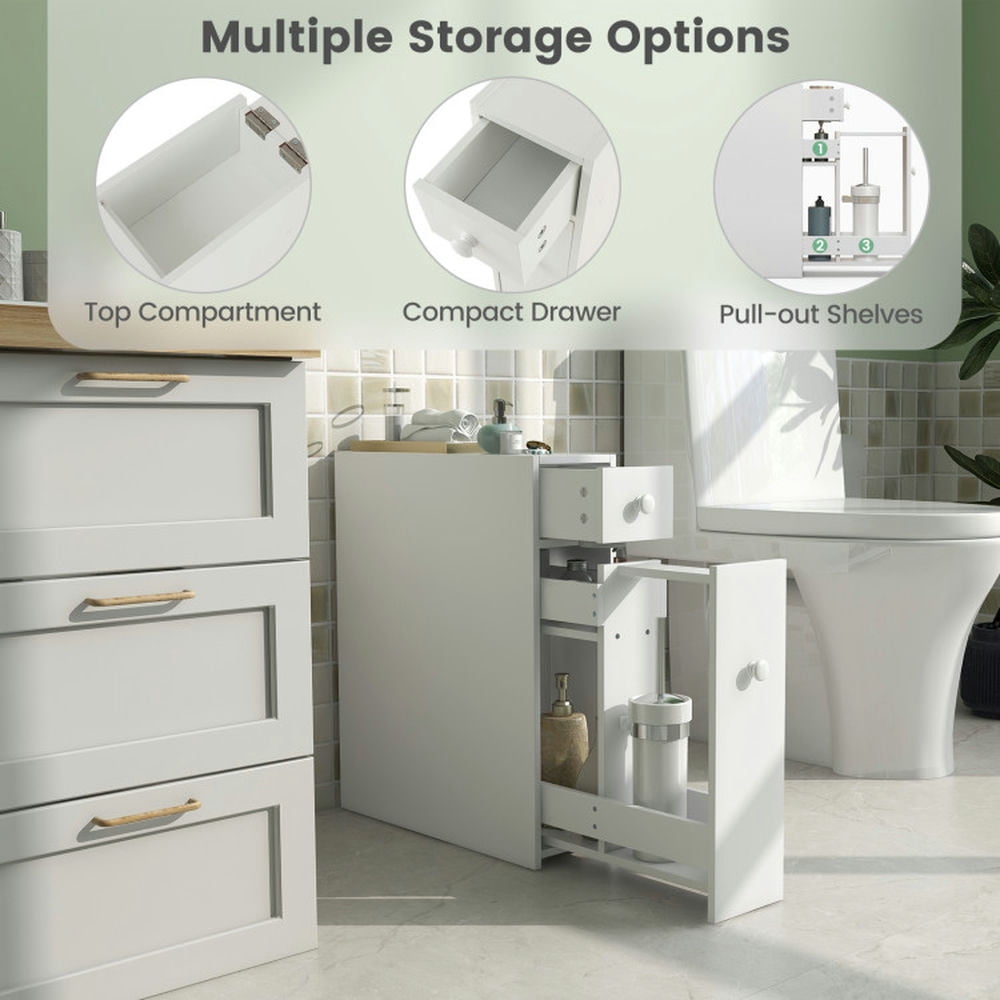 Finihen Bathroom Storage Cabinet, Bathroom Cabinet Organizer, Bathroom Cabinet Space Saver Storage Organizer, for Bathroom, White Finihen Bathroom Storage Cabinet, Bathroom Cabinet Organizer, Bathroom Cabinet Space Saver Storage Organizer, for Bathroom, White