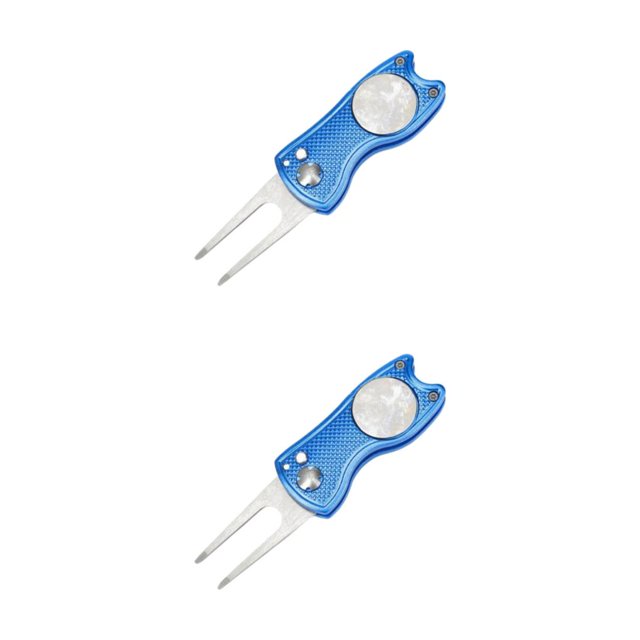 relayinert Marqueur de Balle de Réparation de Terrain de Golf 12x3x1.5cm 2Set Bleu Efficace et Durable