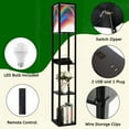 thumbnail image 2 of Floor Lamp with Shelves,Modern Dimmable Standing Lamp Set translucent rainbow Corner Display Bookshelf Lamp with 2 USB & 1 Power Outlet for Living Room & Bedroom, 2 of 5