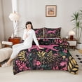 thumbnail image 4 of Homewish Kawaii Rustic Cheetah Bedding Comforter Set for Teen, Jungle Woodland Wildlife Twin Comforter Sets, Plant Botanical Reversible Bedding Set, Luxury Bedroom Decor, 2pcs, 4 of 8