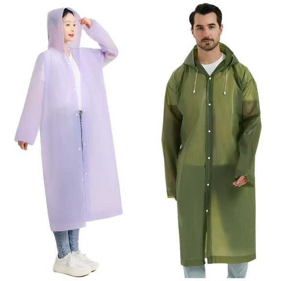 TELOLY 2Pcs Rain Ponchos for Adults,Enhanced Protective Effect Rain Poncho,Remains Dry Even During Heavy Rain Rain Coats for Men,Style1