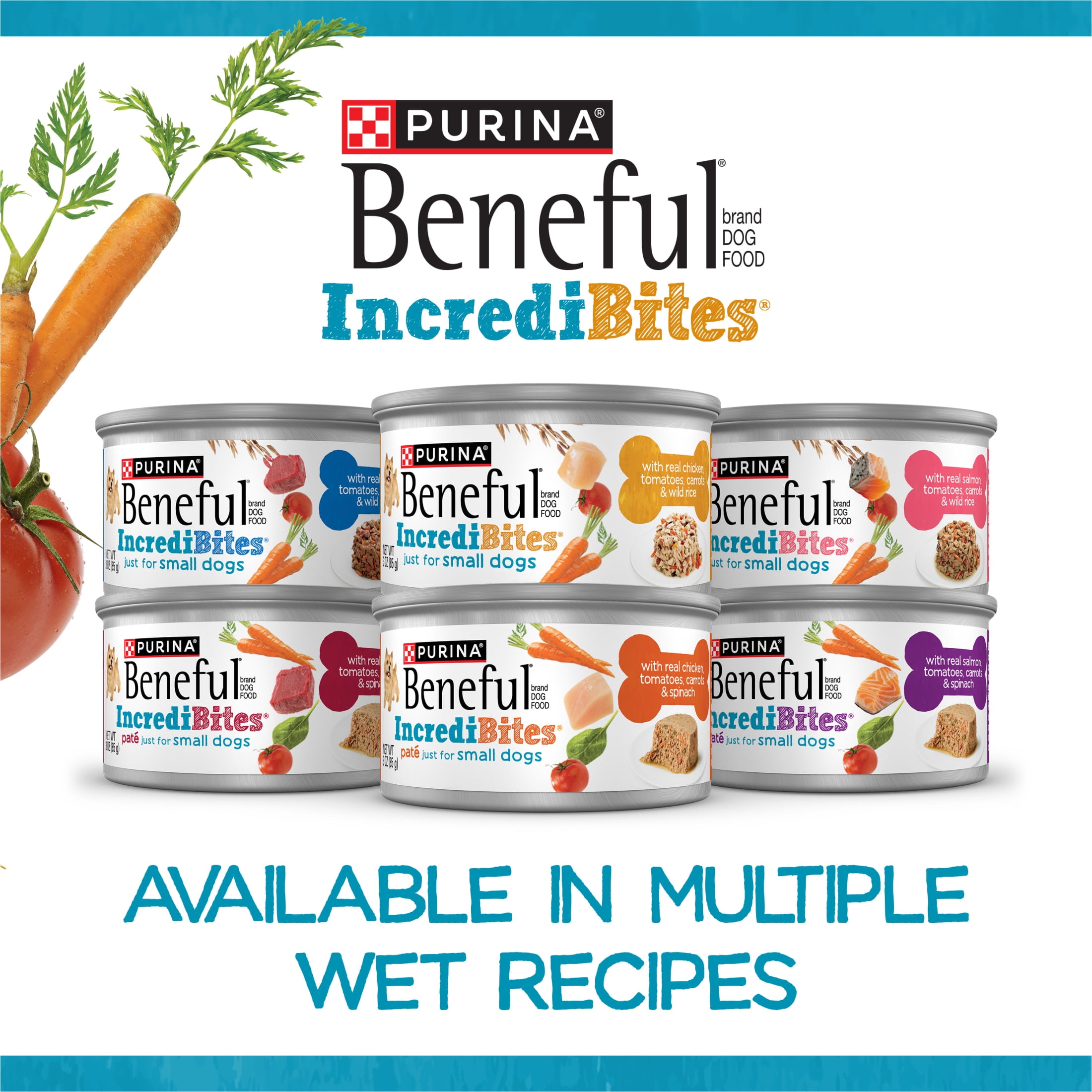 Purina Beneful IncrediBites Pate Wet Dog Food for Small Dogs, Natural Soft Porterhouse Steak Flavor in Savory Gravy, 3.5 oz Tub