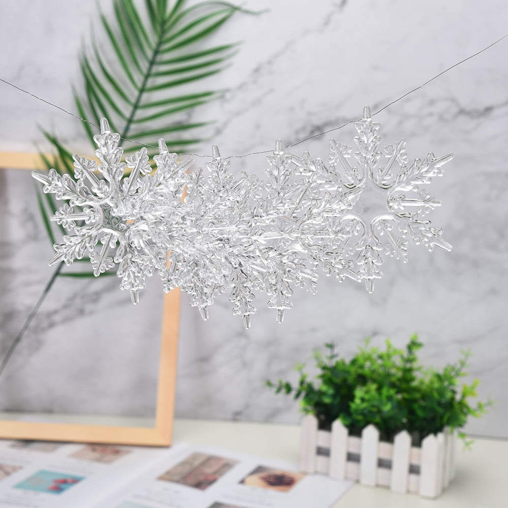 Acrylic Snowflake Ornaments Wedding Party Christmas Tree Hanging Decorations 