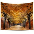 thumbnail image 2 of wall26 - A Quiet Path with Goden Trees and Fallen Leaves - Fabric Tapestry, Home Decor - 51x60 inches, 2 of 2