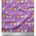 thumbnail image 1 of Soimoi Purple Cotton Cambric Fabric Leaf Floral Print Sewing Fabric Yard 56 Inch Wide, 1 of 3