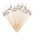 thumbnail image 1 of Uxcell 200Pcs Palillos de Cóctel de Perla de Bambú para Bebidas, Comida y Frutas, Tono Plateado, 1 of 6