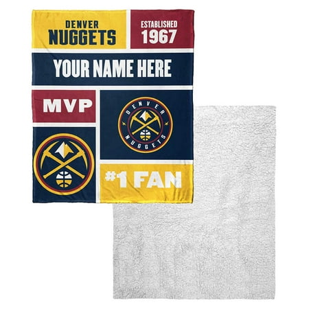 Denver Nuggets NBA Colorblock Personalized Silk Touch Sherpa Throw Blanket