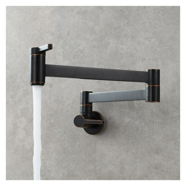 Brass Kitchen Faucet Wall Mount Pot Filler Faucet 360 Rotatable Folding Lengthened With Double Joint Swing Arms Cold Water Tap ,bar Laundry RV Farmhouse
