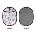 thumbnail image 2 of Pofeuu Lilies Flowers Print Silicone Pot Mat Mitten With Hanging Loop Heat Resistant Oven Mitts Non-Slip Bbq Baking Smoking Potholders, 2 of 7