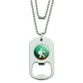 thumbnail image 1 of Hiker Hiking Symbol Mountain Nature Military Dog Tag Bottle Opener Pendant, 1 of 3