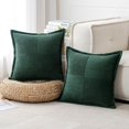thumbnail image 2 of Juego de 2 fundas de almohada de pana navideñas de 18 x 18 pulgadas, color verde oscuro, súper suaves, 2 of 4