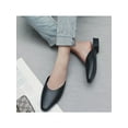 thumbnail image 5 of SIMANLAN Womens Mules Closed Pointed Toe Slip On Loafer Slides Backless Shoes Black Size 5, 5 of 5