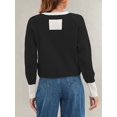 thumbnail image 6 of Women'S Cropped Cardigan Sweaters Fall Long Sleeve Open Front Button Down Color Block Knit Outwear Coats, 6 of 8