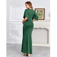 thumbnail image 2 of Vestido largo de maternidad AISWI Maxi con faja de flores verde, talla pequeña, 2 of 4