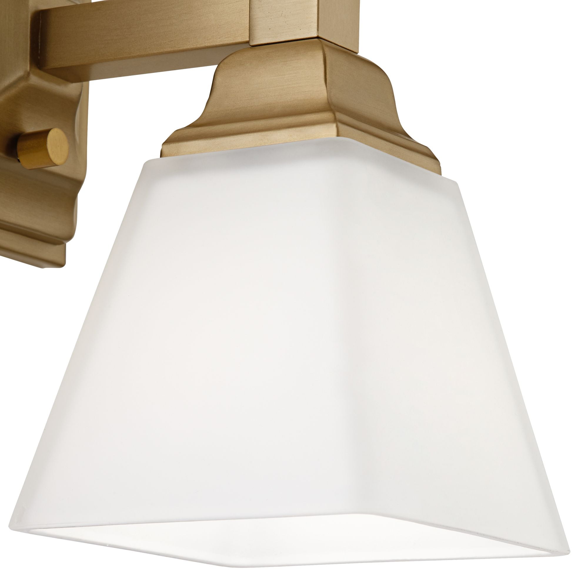 Regency Hill Mencino Modern Wall Light Warm Brass Hardwire 20" 3-Light Fixture Etched Opal Glass Shade for Bedroom Bathroom Vanity Living Room House