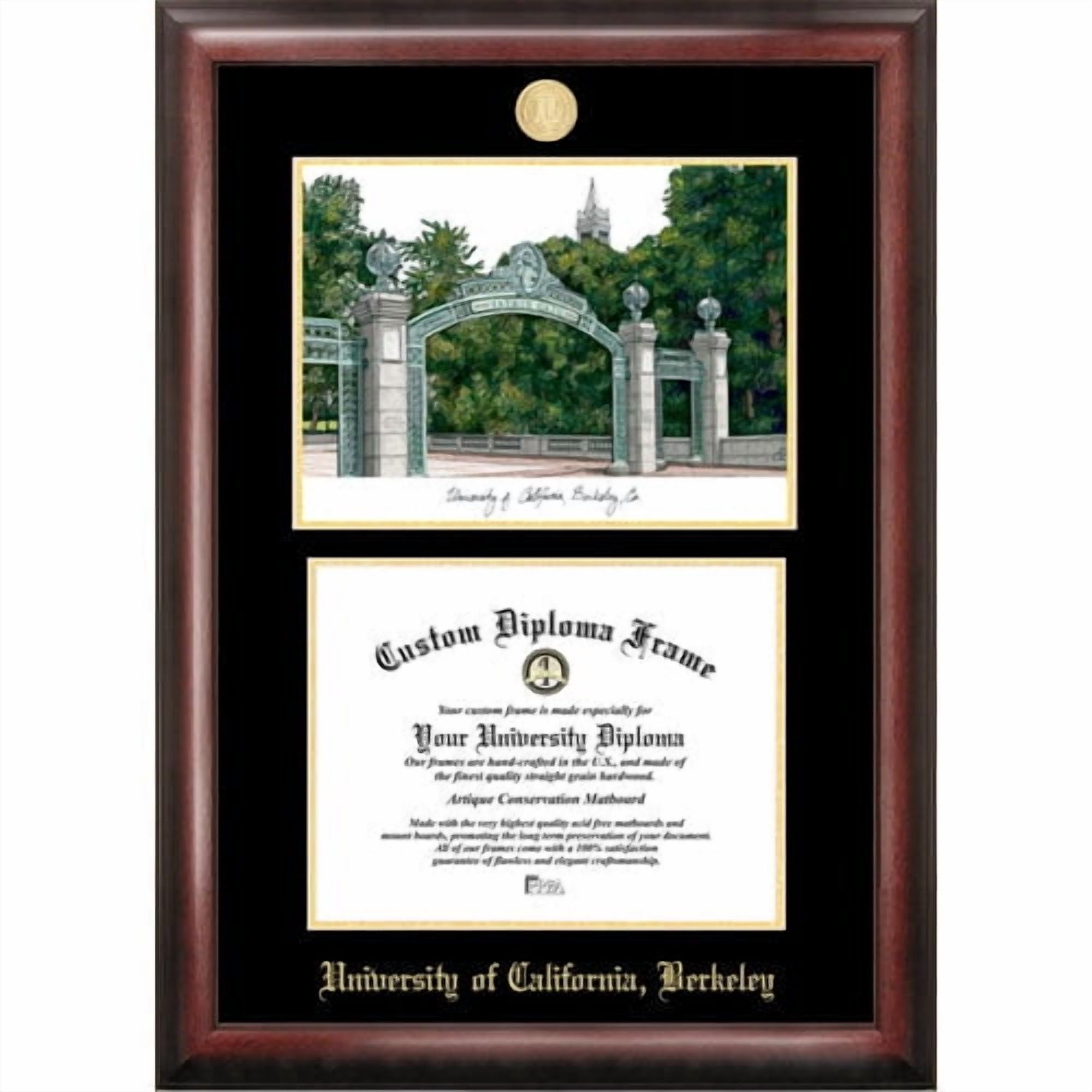 Campus Images LA988LGED-1185 8.5 x 11 in. Louisiana Tech University Gold Embossed Diploma Satin Mahogany Frame with Lithograph
