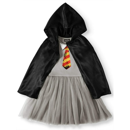 Harry Potter Slytherin Gryffindor Flip Sequin Cosplay Dress With Detachable Hooded Cloak (Little Girls & Big Girls)