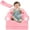 Pink, variant on Toddler Couch 2 in 1 Foldable Sofa Bed with Wide Armrest High Elasticity Armchair Nap Bed for Watching TV Gaming
