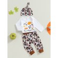 thumbnail image 4 of Thanksgiving Baby Girl Boy Outfit 3M 6M 12M 18M My First Thanksgiving Romper Turkey Long Pants Hat 3Pcs Clothes Set 0-18M, 4 of 9