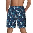 thumbnail image 3 of Sigee Sea Sharks Print Mens Swim Trunks with Compression Liner Quick Dry Swim Stretch Beach Shorts with Pockets,S-3XL, 3 of 7