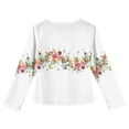 thumbnail image 4 of XADYUY Kids Long Sleeve Shirt Girls 7-8 Crewneck Winter T-Shirts for Girls Pleated Basic Girls Tops Loose Vintage Floral Print Girls Tunic Tops,11-12 Years, 4 of 5
