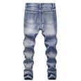 thumbnail image 3 of Usaibhir 5-13T Boys and Teen Zipper Skinny Fit Ripped Jeans Pants Kids Outdoor Destroyed Distressed Stretch Washed Denim Jeans Pants, 3 of 9