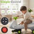 thumbnail image 4 of Ktaxon Electric Wiggle Car with Pedal for Kids, 2 Speed Ride-On Car Toy, 12V Rechargeable Battery, Anti-Rollover, Flashing Wheels, Bluetooth, Colorful lights, for Ages 3+, Gray, 4 of 8