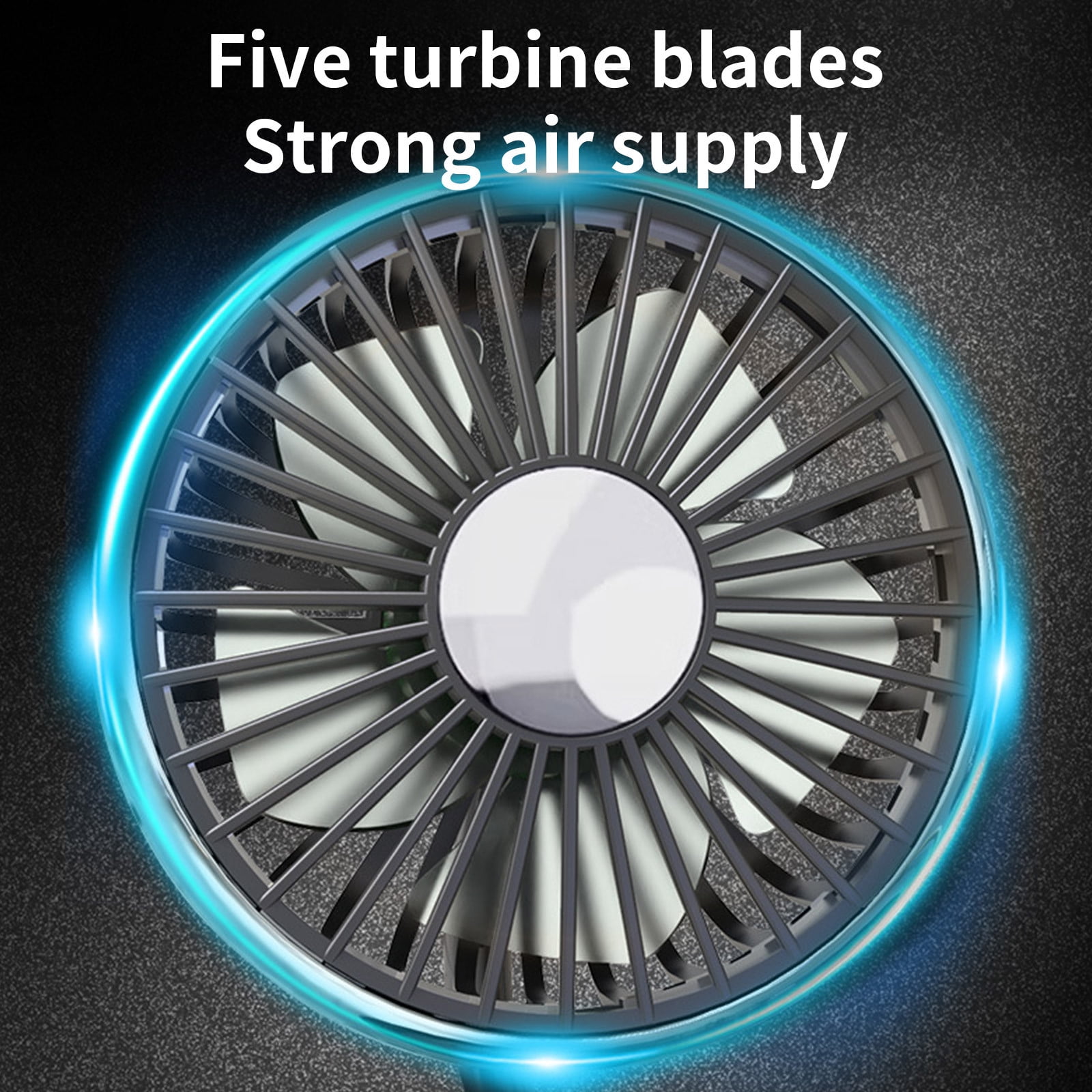 Car Mounted Dual Head Hose Fan with Adjustable Lighting and Type-C USB Power, Quiet Brushless Motor Strong Wind Cooling for Back Seat Headrest Multi Scene Vehicle and Home Use