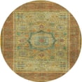 thumbnail image 1 of Ahgly Company Indoor Round Traditional Copper Green Medallion Area Rugs, 4' Round, 1 of 6